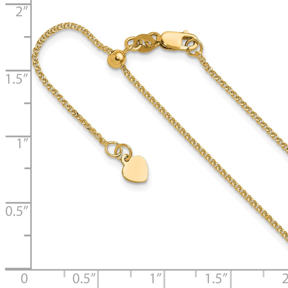 Adjustable 1.2 mm D/C Double Curb Chain 22" - Yellow Gold
