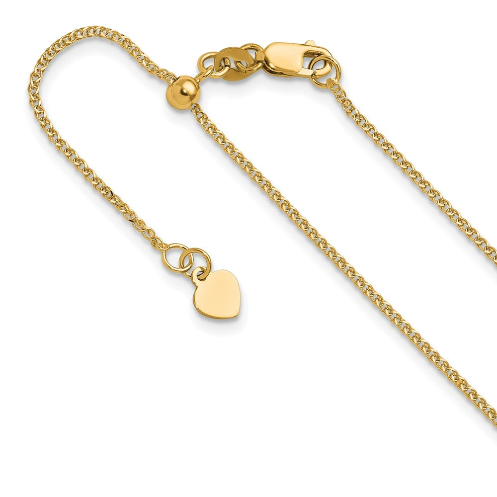 Adjustable 1.2 mm D/C Double Curb Chain 22" - Yellow Gold