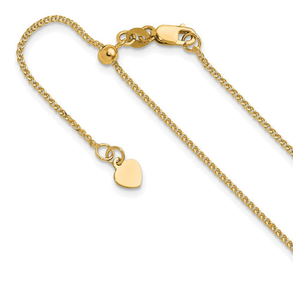 Adjustable 1.2 mm D/C Double Curb Chain 22" - Yellow Gold