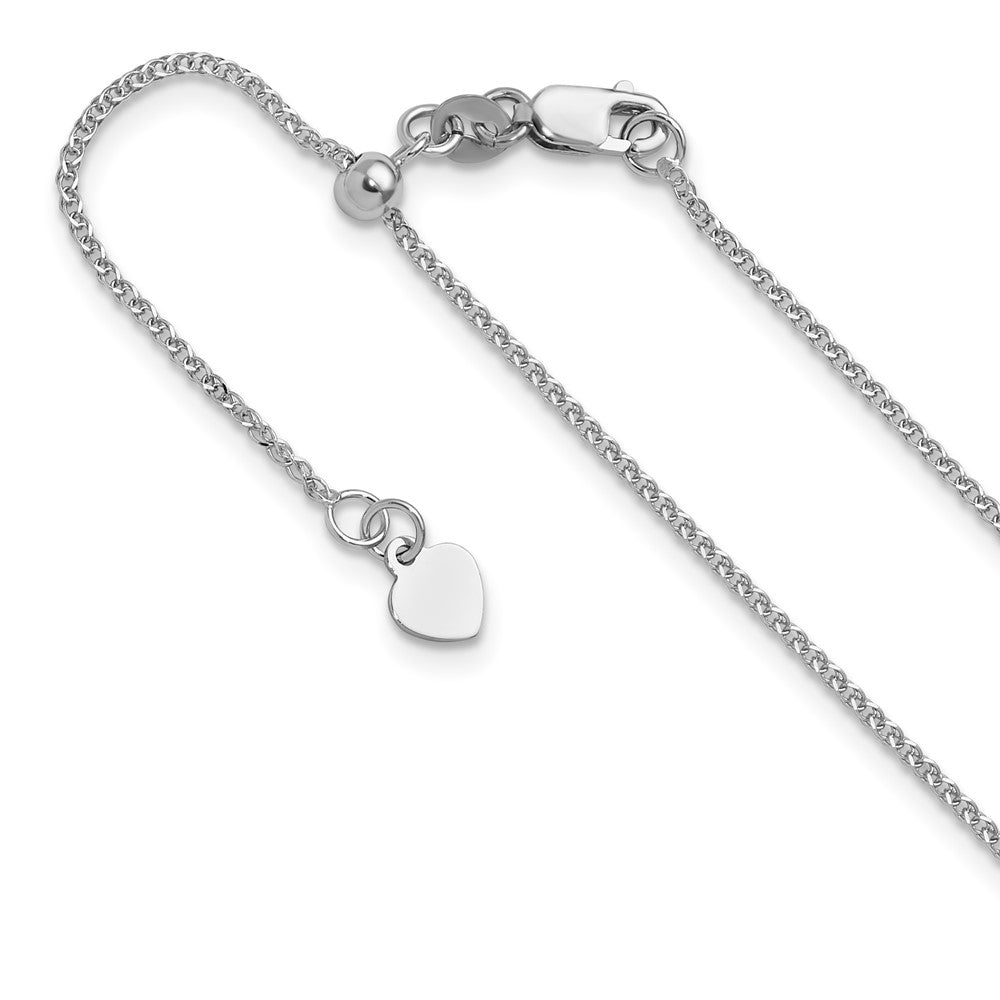 Adjustable 1.2 mm D/C Double Curb Chain - White Gold