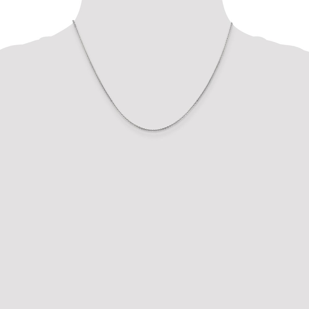 1.4mm Flat Cable Chain - White Gold