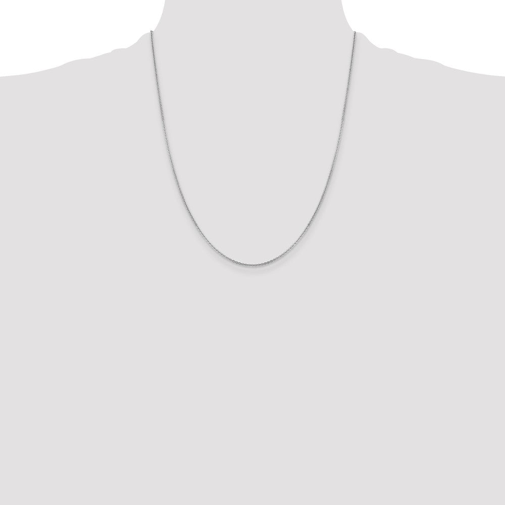 1.4mm Flat Cable Chain - White Gold