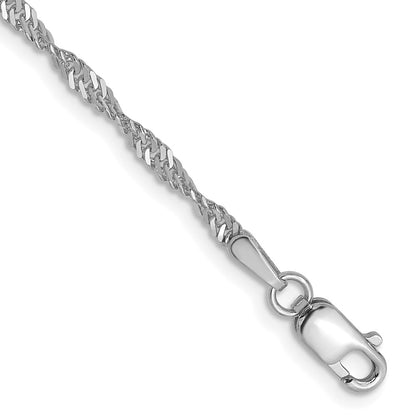 1.9mm Singapore Chain - White Gold