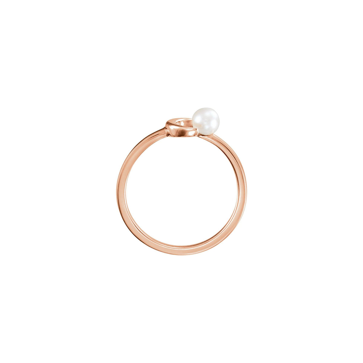 Cultured White Freshwater Pearl Crescent Moon Ring