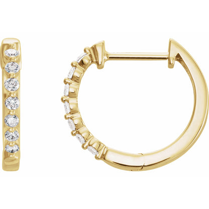 Natural Diamond Accented Hoop Earrings