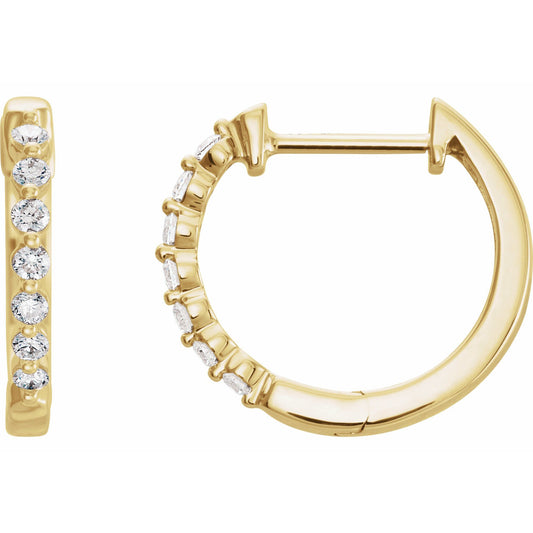 Natural Diamond Accented Hoop Earrings