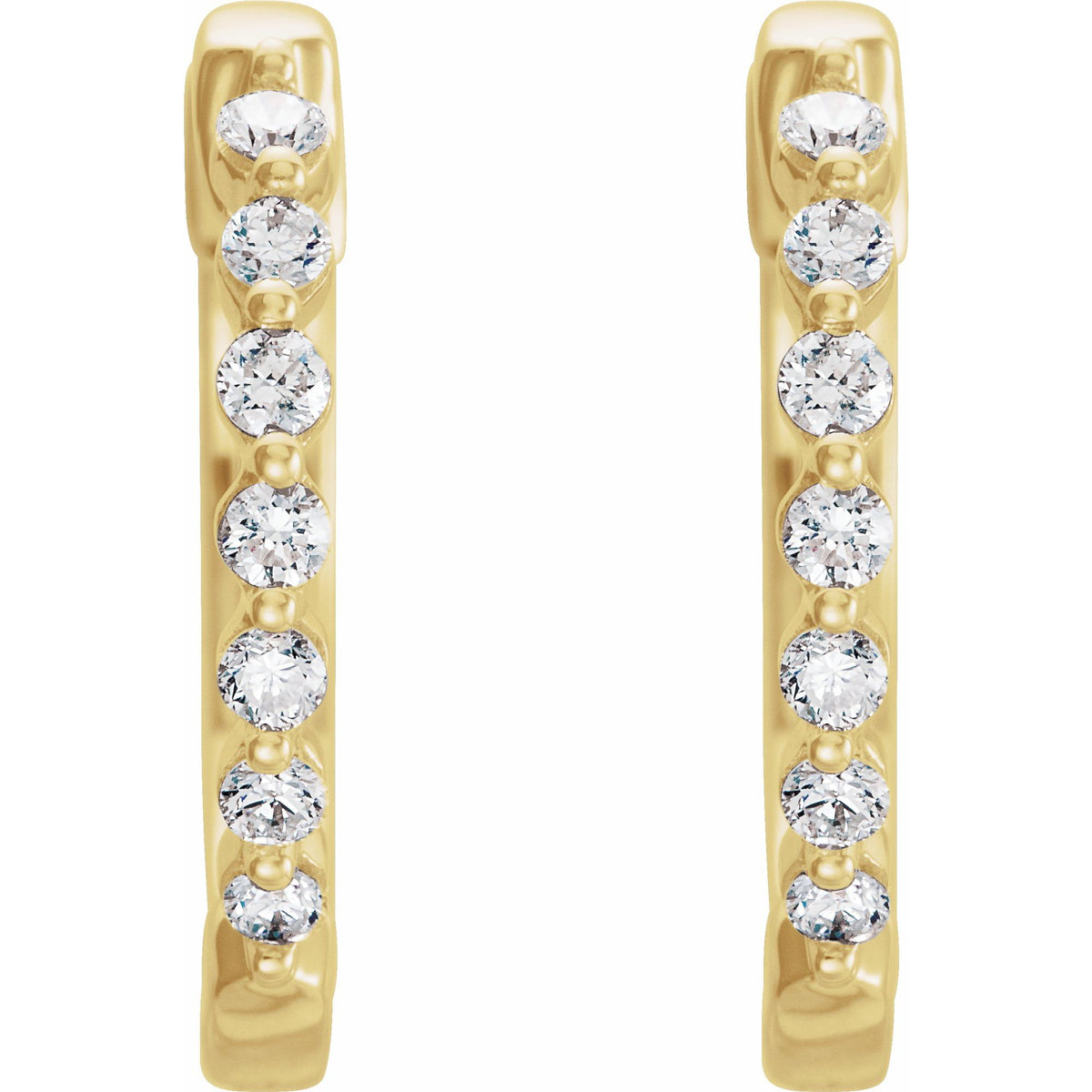 Natural Diamond Accented Hoop Earrings
