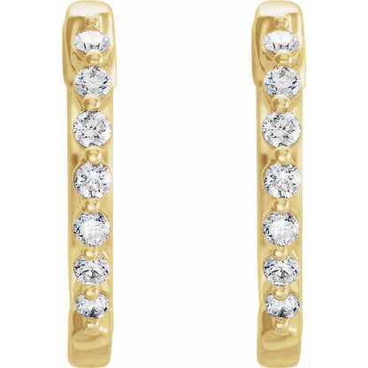 Natural Diamond Accented Hoop Earrings