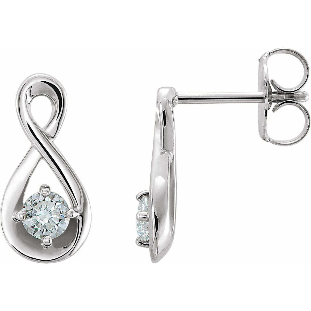1/5 CTW Natural Diamond Infinity-Inspired Earrings