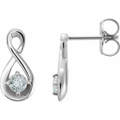 1/5 CTW Natural Diamond Infinity-Inspired Earrings