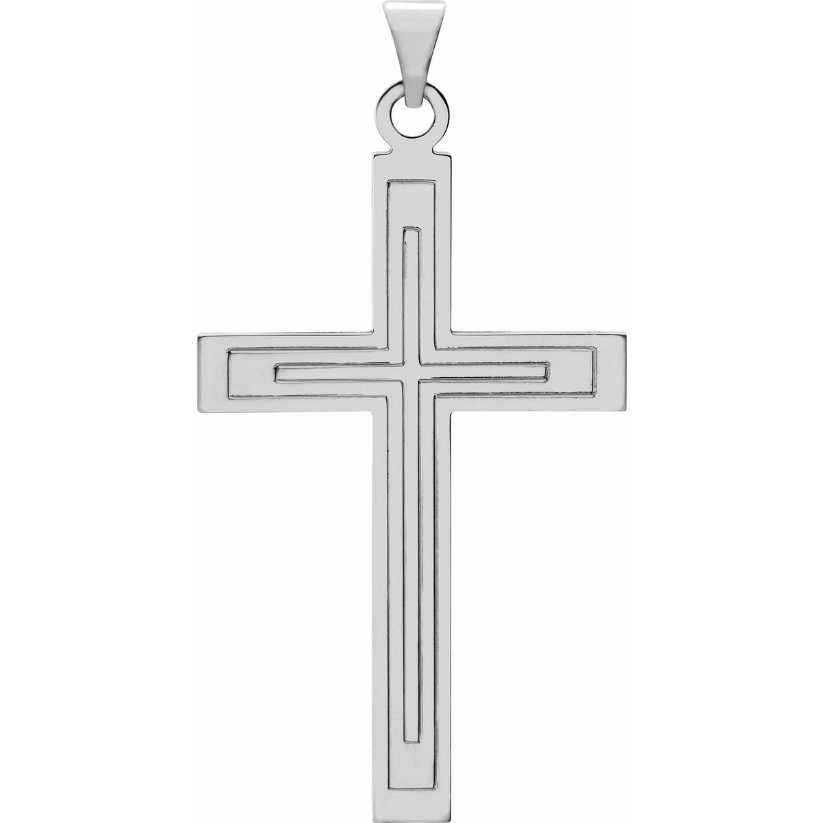 49.4x25 mm Grooved Cross Pendant