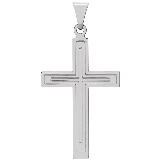 36.8x17.7 mm Grooved Cross Pendant