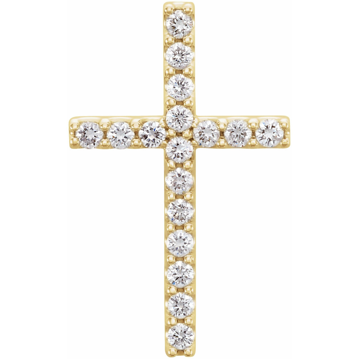 Natural Diamond Petite Cross Necklace or Pendant