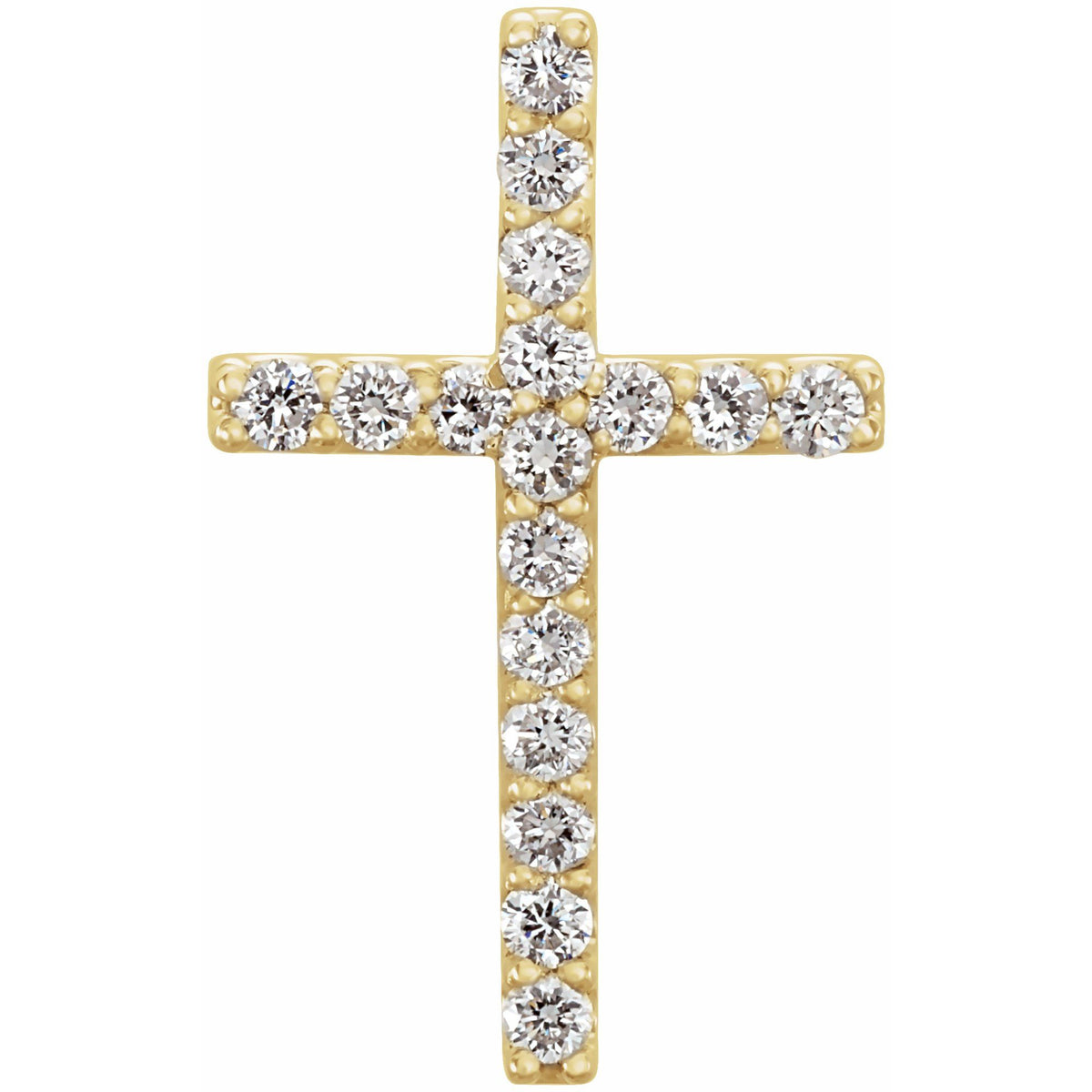 Natural Diamond Petite Cross Necklace or Pendant