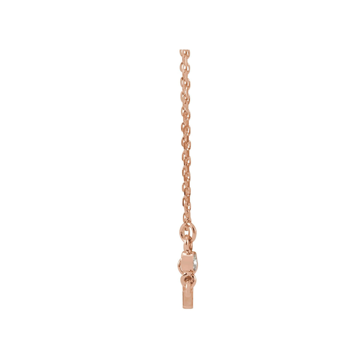 Natural Diamond Accented Sideways Cross Necklace