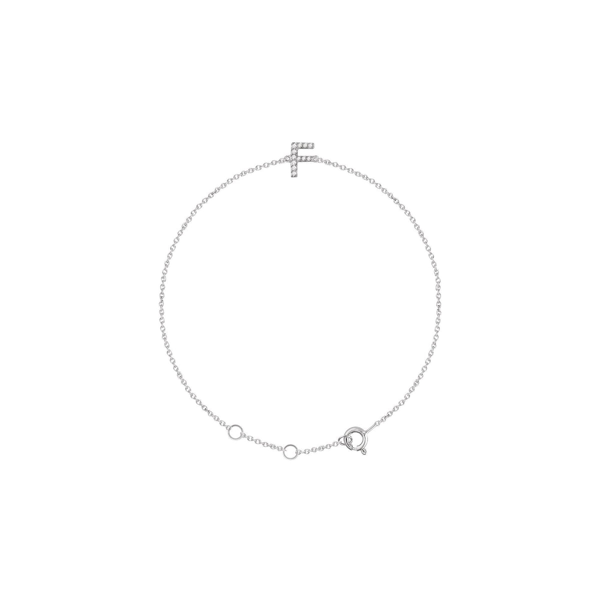 Natural Diamond Initial Bracelet