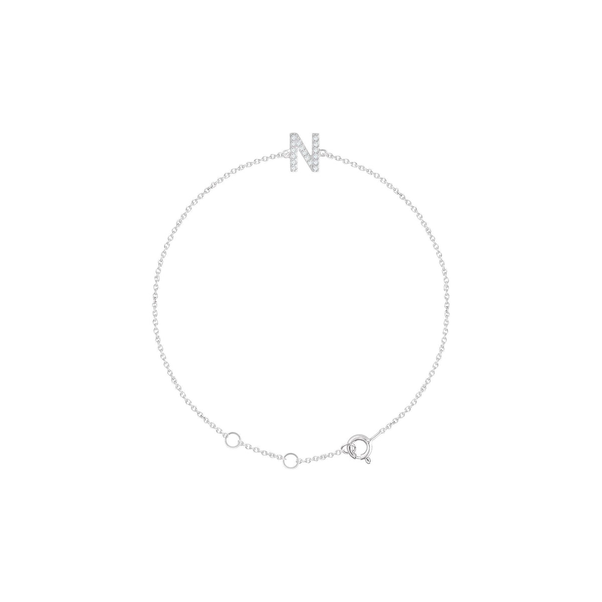 Natural Diamond Initial Bracelet