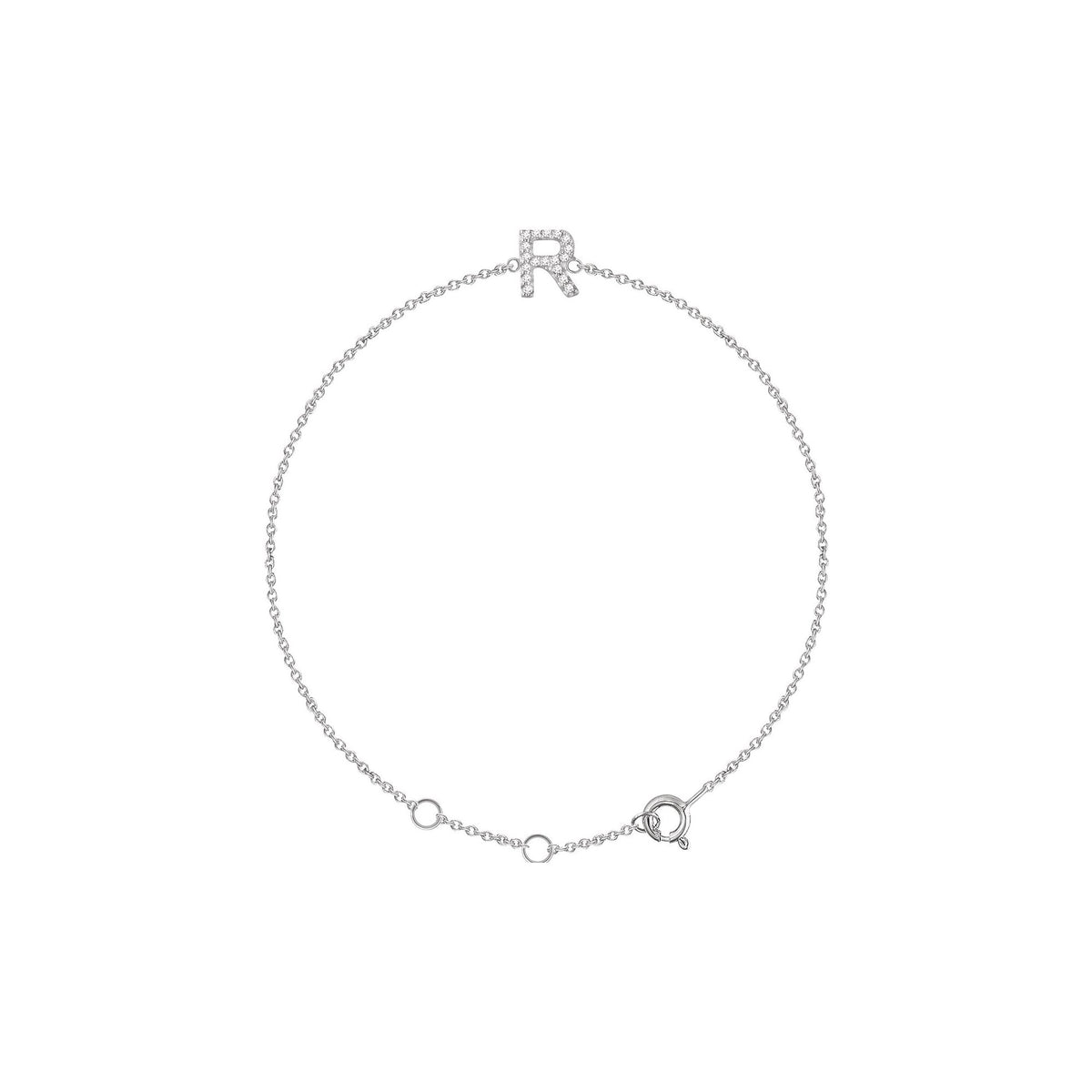 Natural Diamond Initial Bracelet