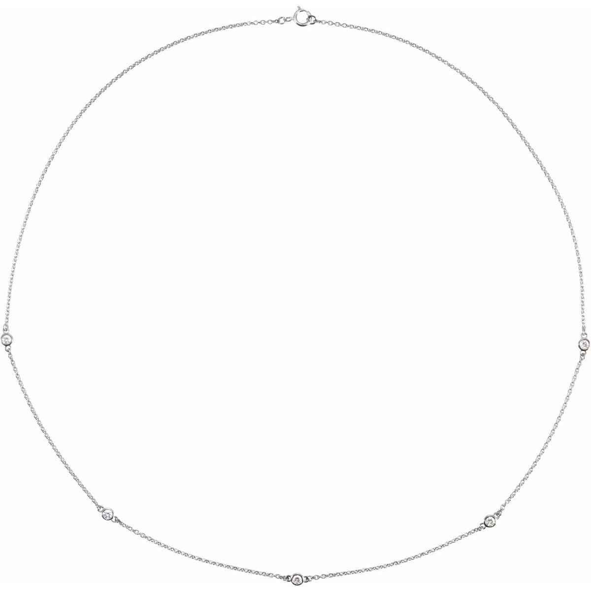 Natural Diamond Bezel-Set Station Necklace