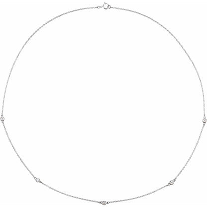 Natural Diamond Bezel-Set Station Necklace