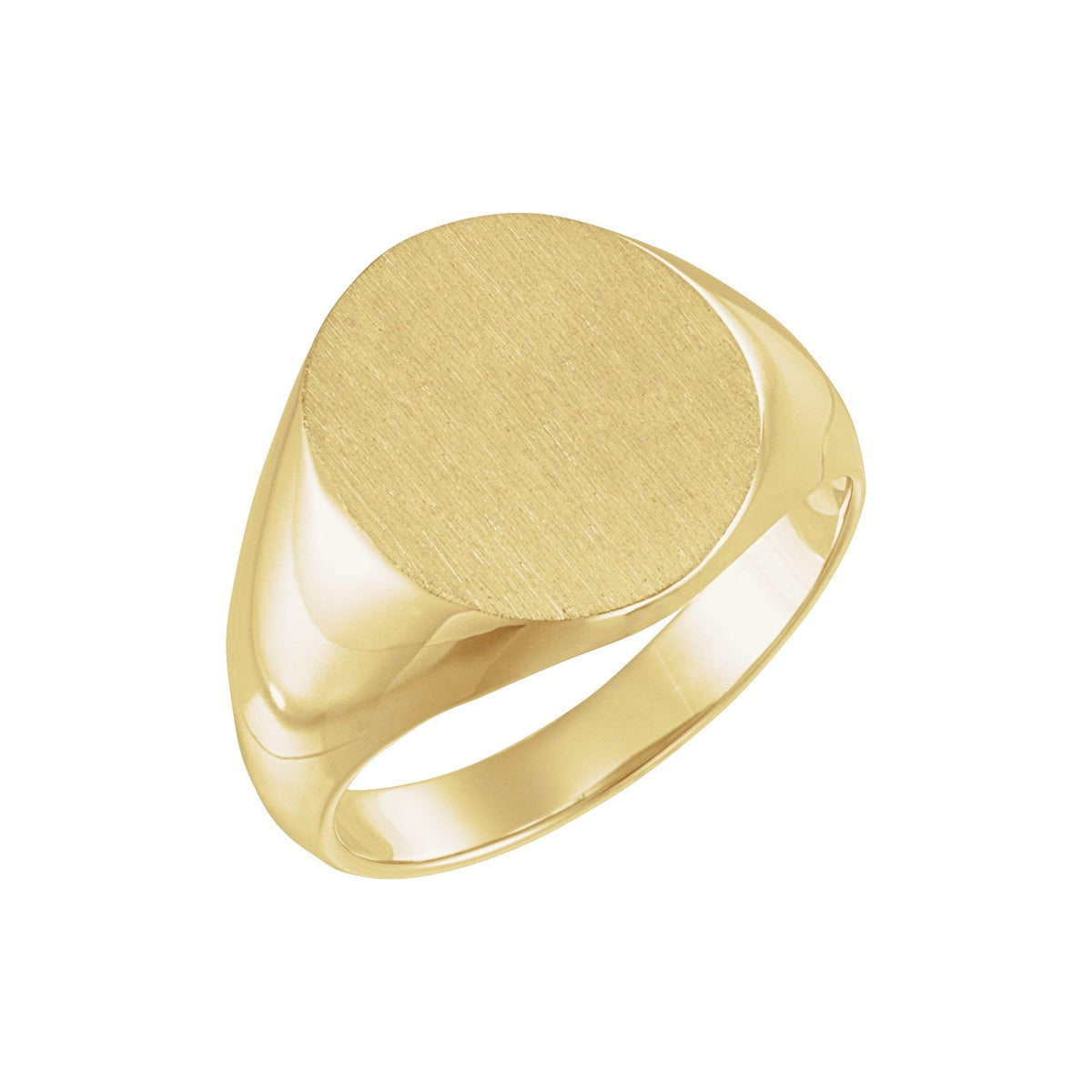 Oval Signet Ring - 14K & 18K Gold, Engravable