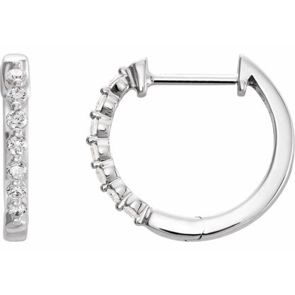 Natural Diamond Accented Hoop Earrings
