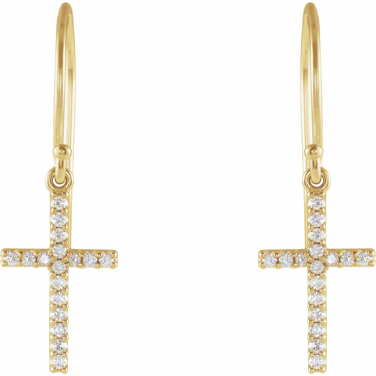 Natural Diamond Petite Cross Earrings