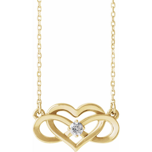 Natural Diamond Accented Infinity-Inspired Heart Necklace or Center