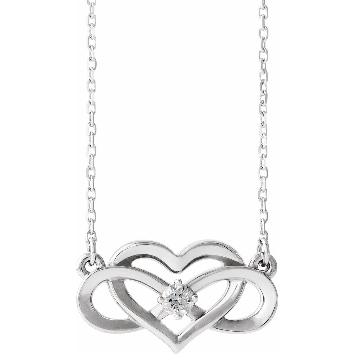 Natural Diamond Accented Infinity-Inspired Heart Necklace or Center