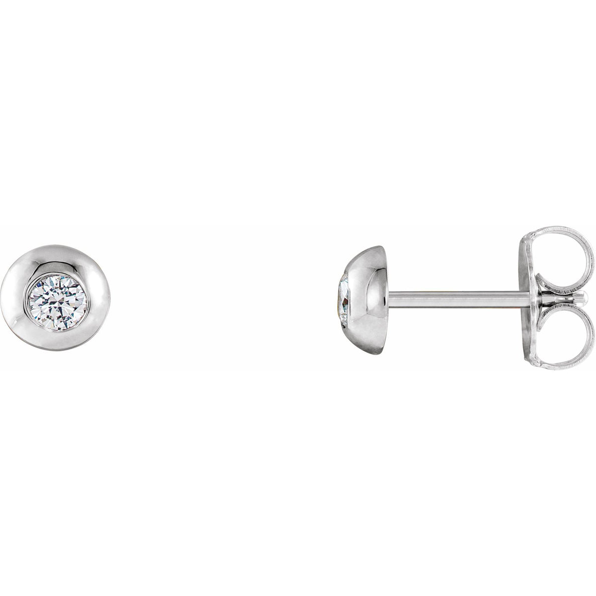 1/8 CTW Natural Diamond Domed Stud Earring