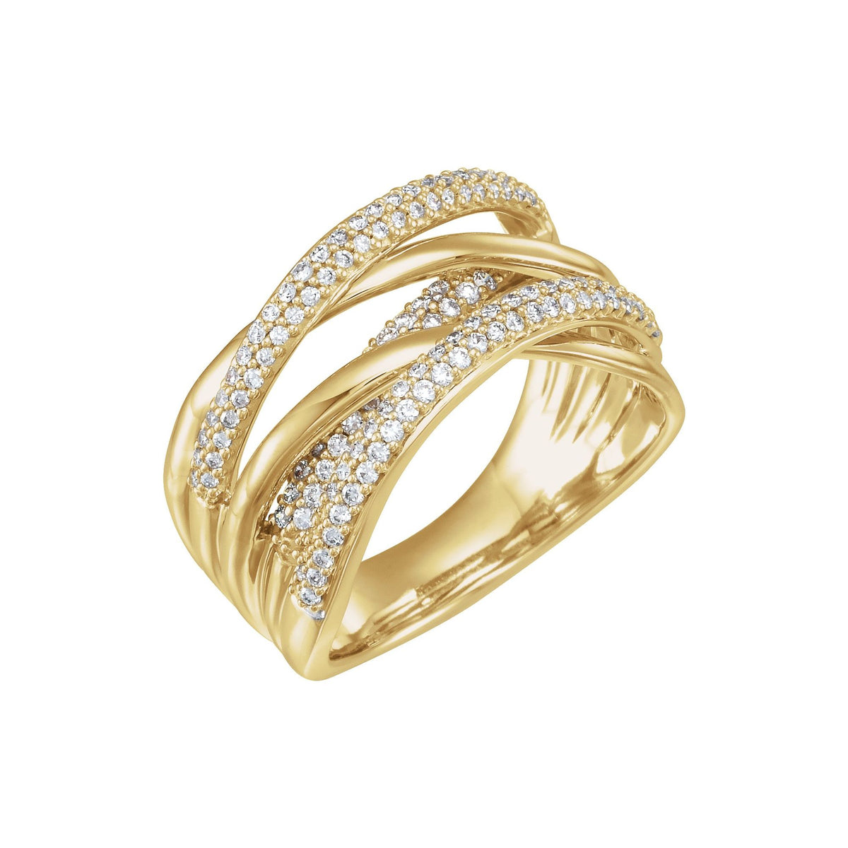 1/2 CTW Natural Diamond Criss-Cross Ring