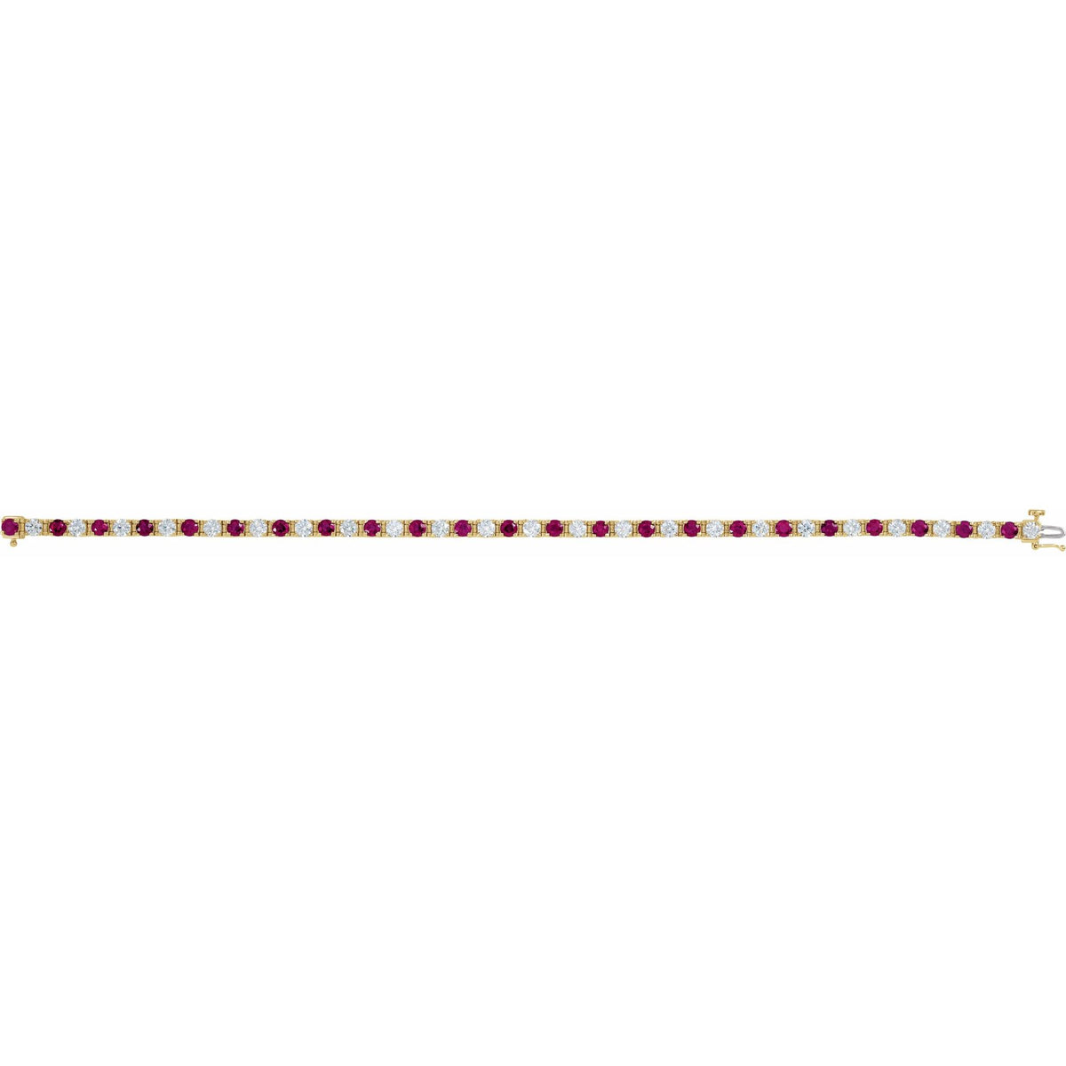 Natural Ruby & 2 3/8 CTW Natural Diamond Line 7" Bracelet