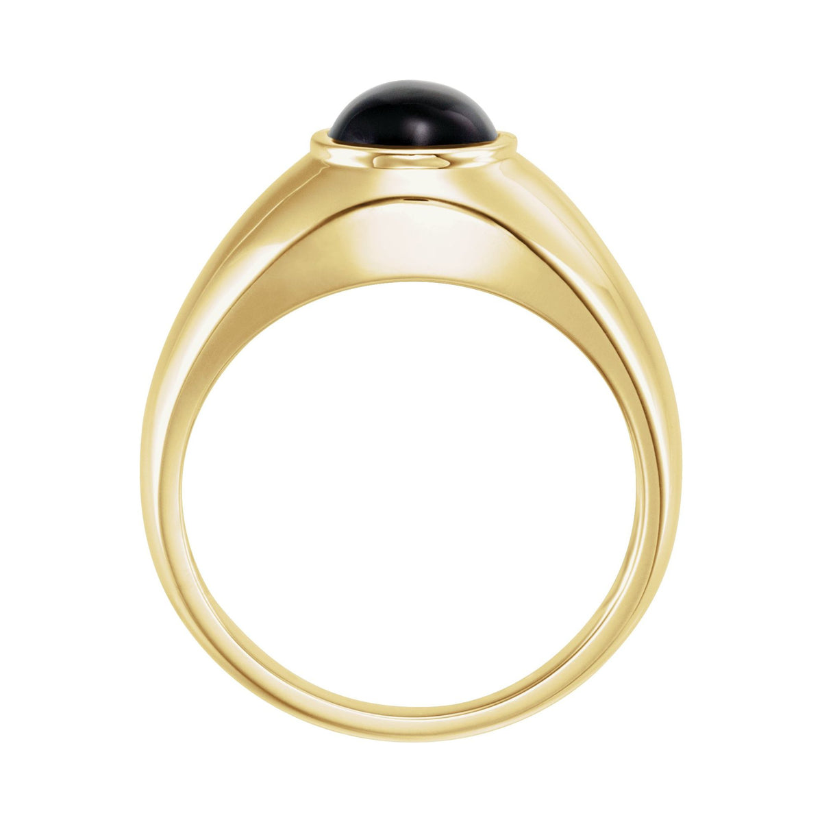 Natural Black Onyx Bezel-Set Ring