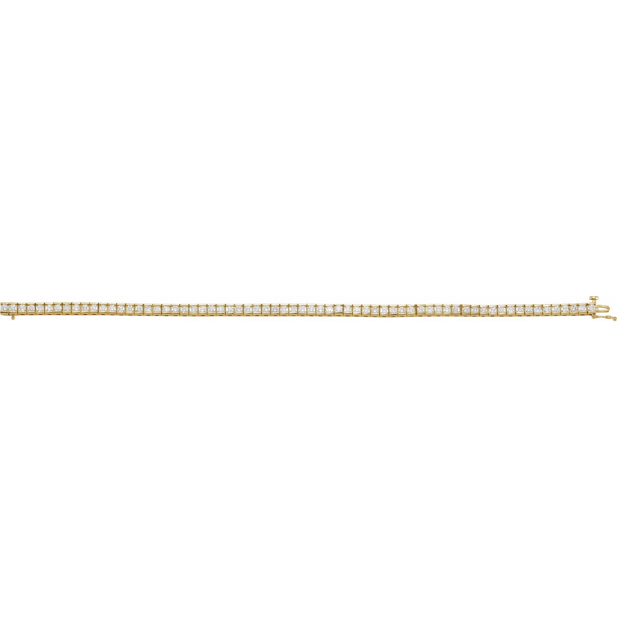 4 CTW Natural Diamond Line 7 1/4" Bracelet - White Gold/Yellow Gold