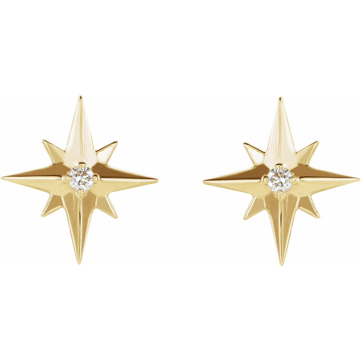 Natural Diamond Accented Star Earrings
