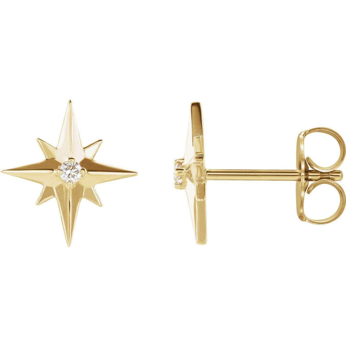 Natural Diamond Accented Star Earrings