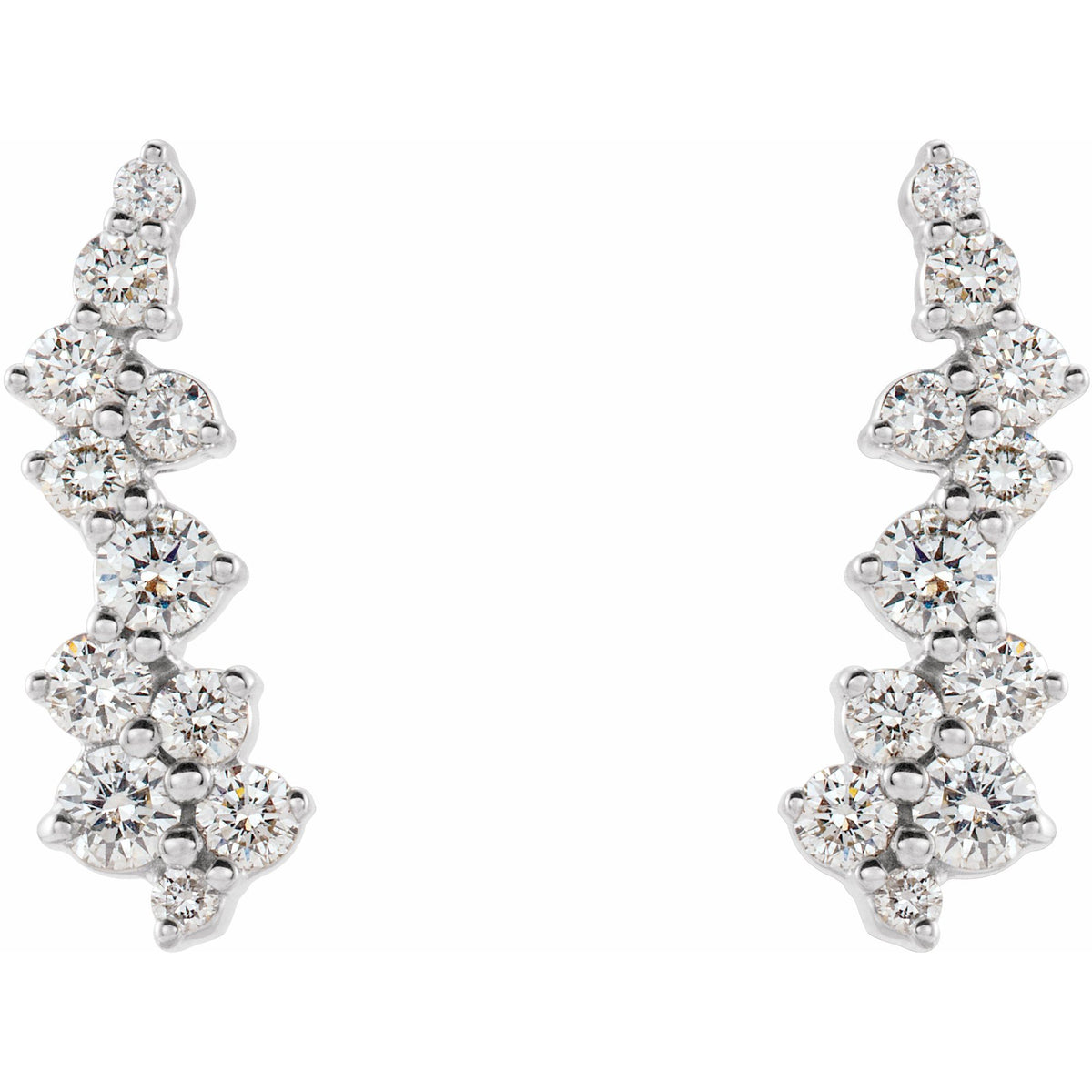 Natural Diamond Accented Ear Climbers