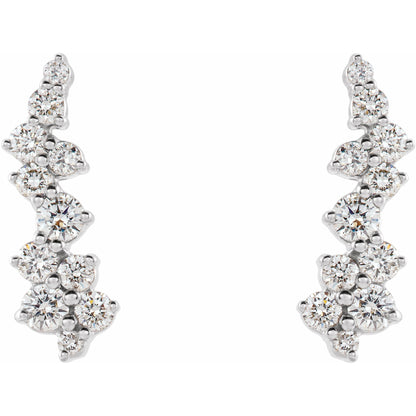 Natural Diamond Accented Ear Climbers