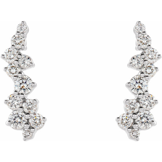 Natural Diamond Accented Ear Climbers