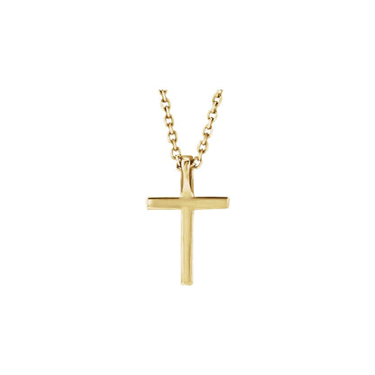 Natural Ruby Petite Cross 16" Necklace