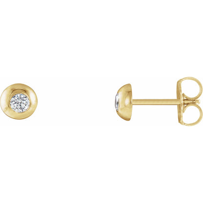 1/5 CTW Natural Diamond Domed Stud Earring