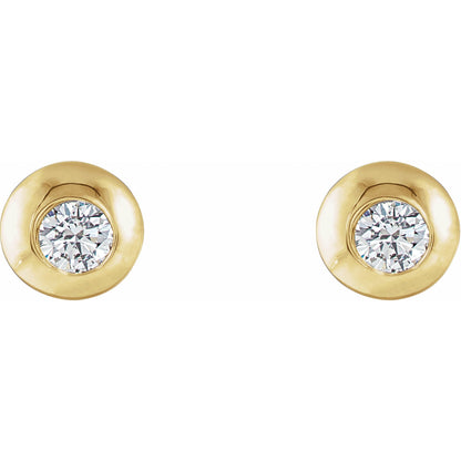 1/5 CTW Natural Diamond Domed Stud Earring