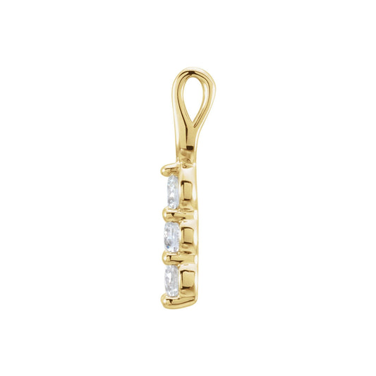 Natural Diamond Three-Stone Pendant