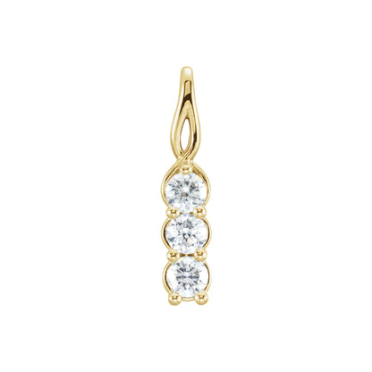 Natural Diamond Three-Stone Pendant