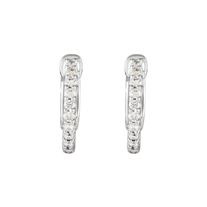 1/4 CTW Natural Diamond Inside-Outside 14.5 mm Hinged Hoop Earrings