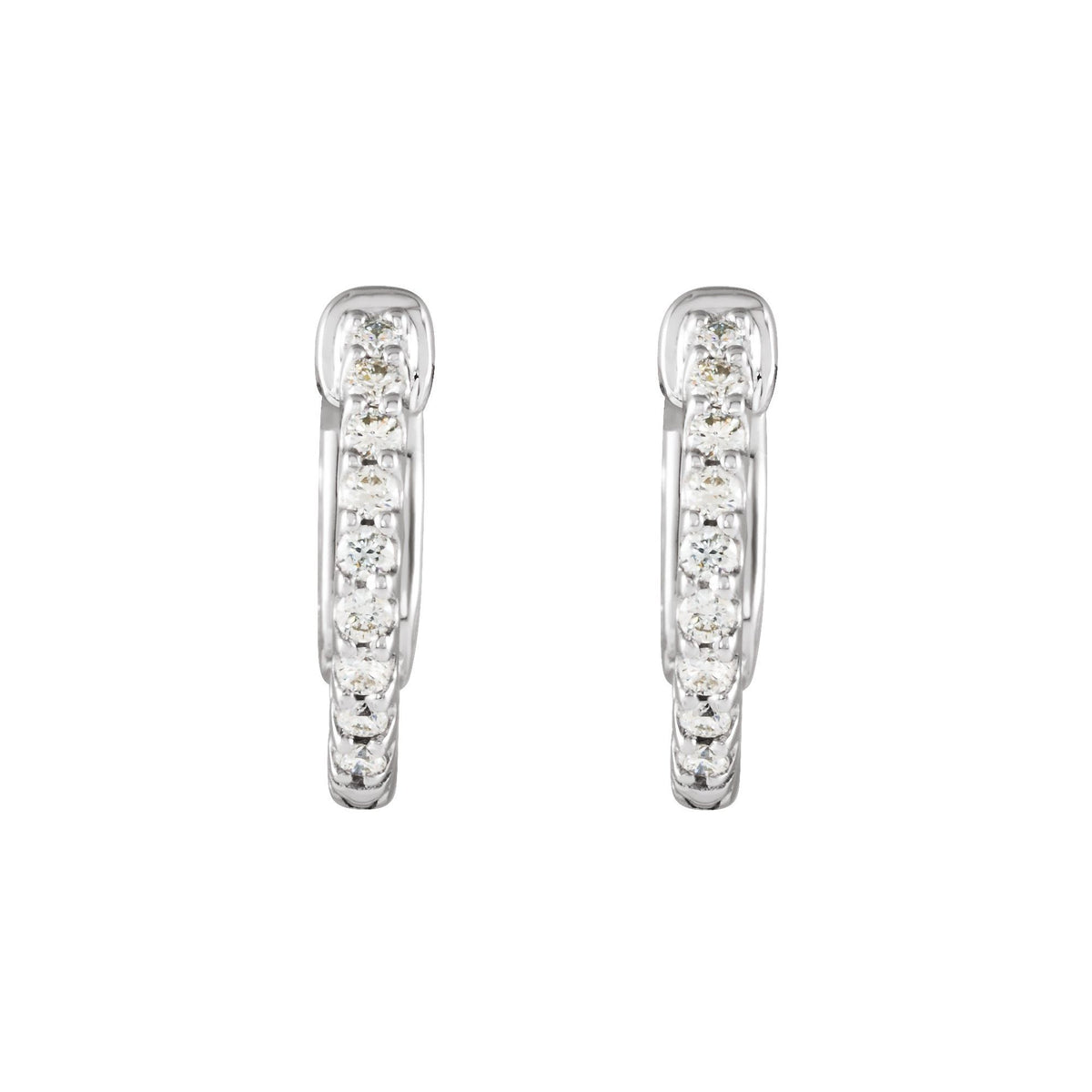 Natural Diamond Inside-Outside Hoop Earrings