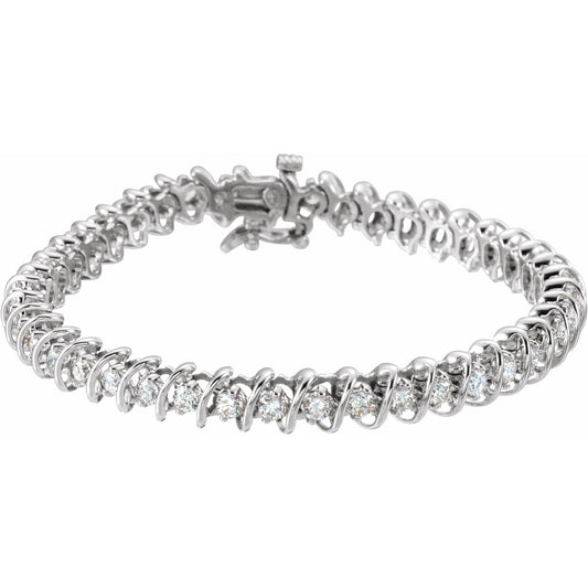 3 1/3 CTW Natural Diamond Line 7" Bracelet