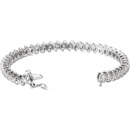 3 1/3 CTW Natural Diamond Line 7" Bracelet