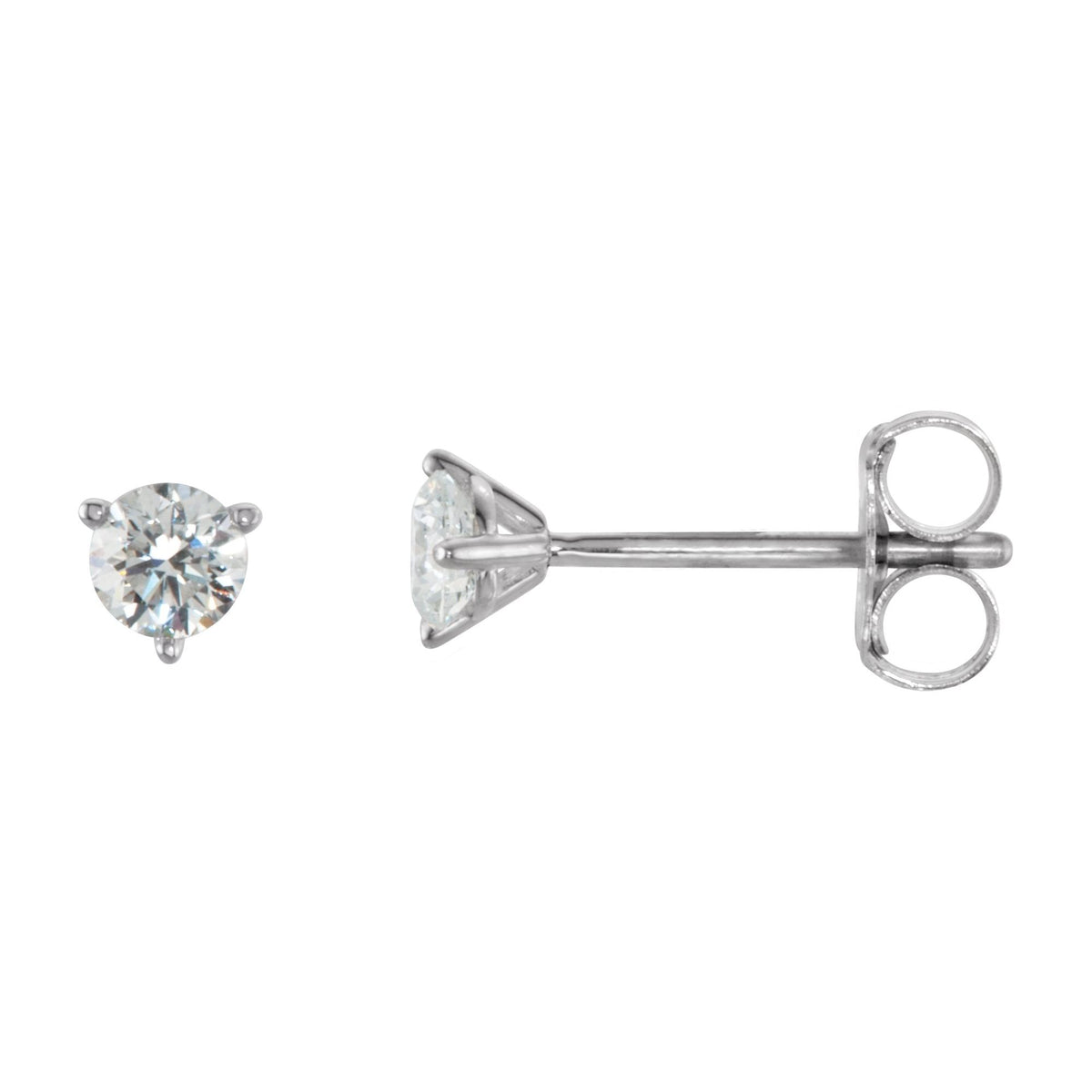 Natural Diamond Round 3-Prong Cocktail-Style Stud Earrings