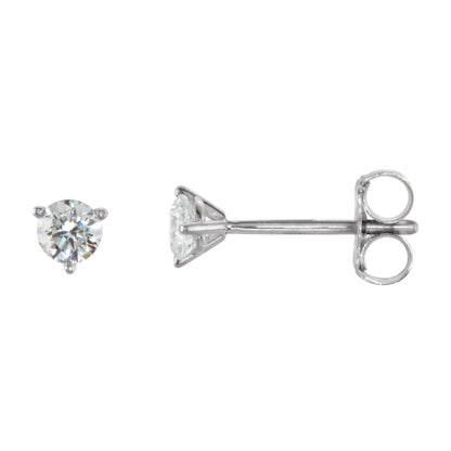 Natural Diamond Round 3-Prong Cocktail-Style Stud Earrings
